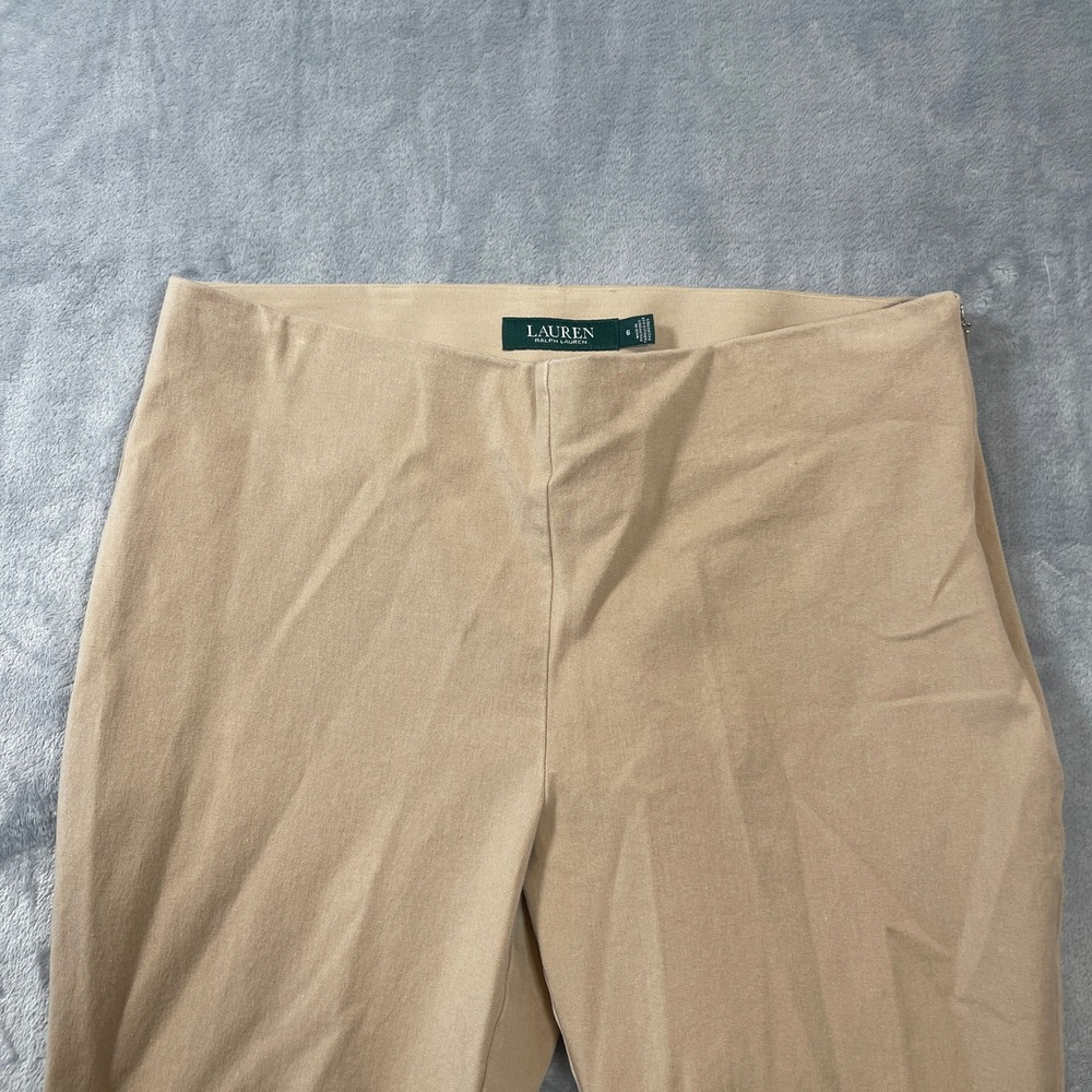 Lauren Ralph Lauren Pants Womens Size 6 Tan Slim Leg Ankle Side Zip Khaki - Picture 3 of 7